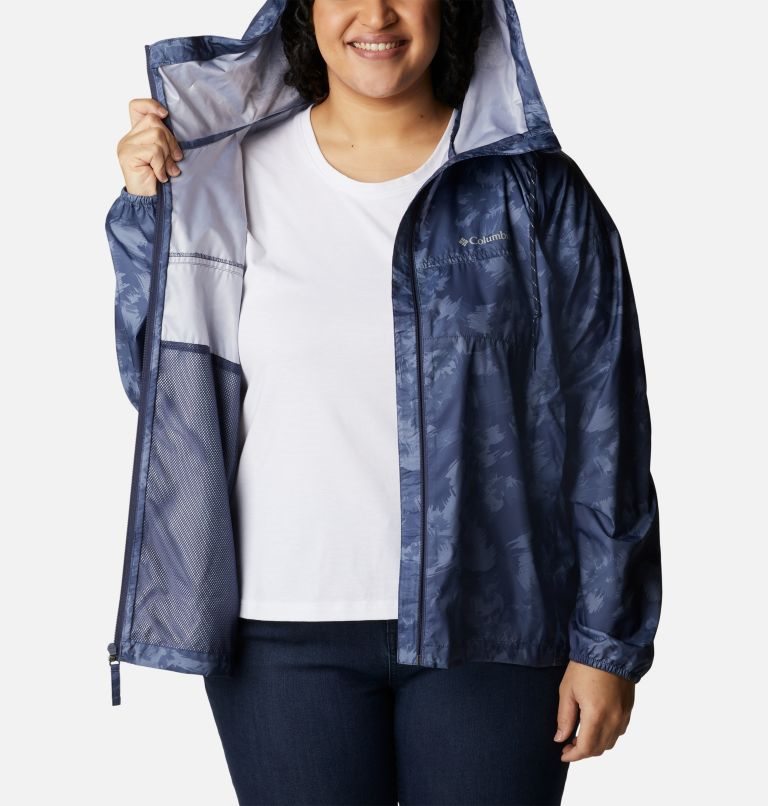 Women's Columbia Flash Challenger Novelty Windbreaker Jackets Navy | Plus Size CA-KL631